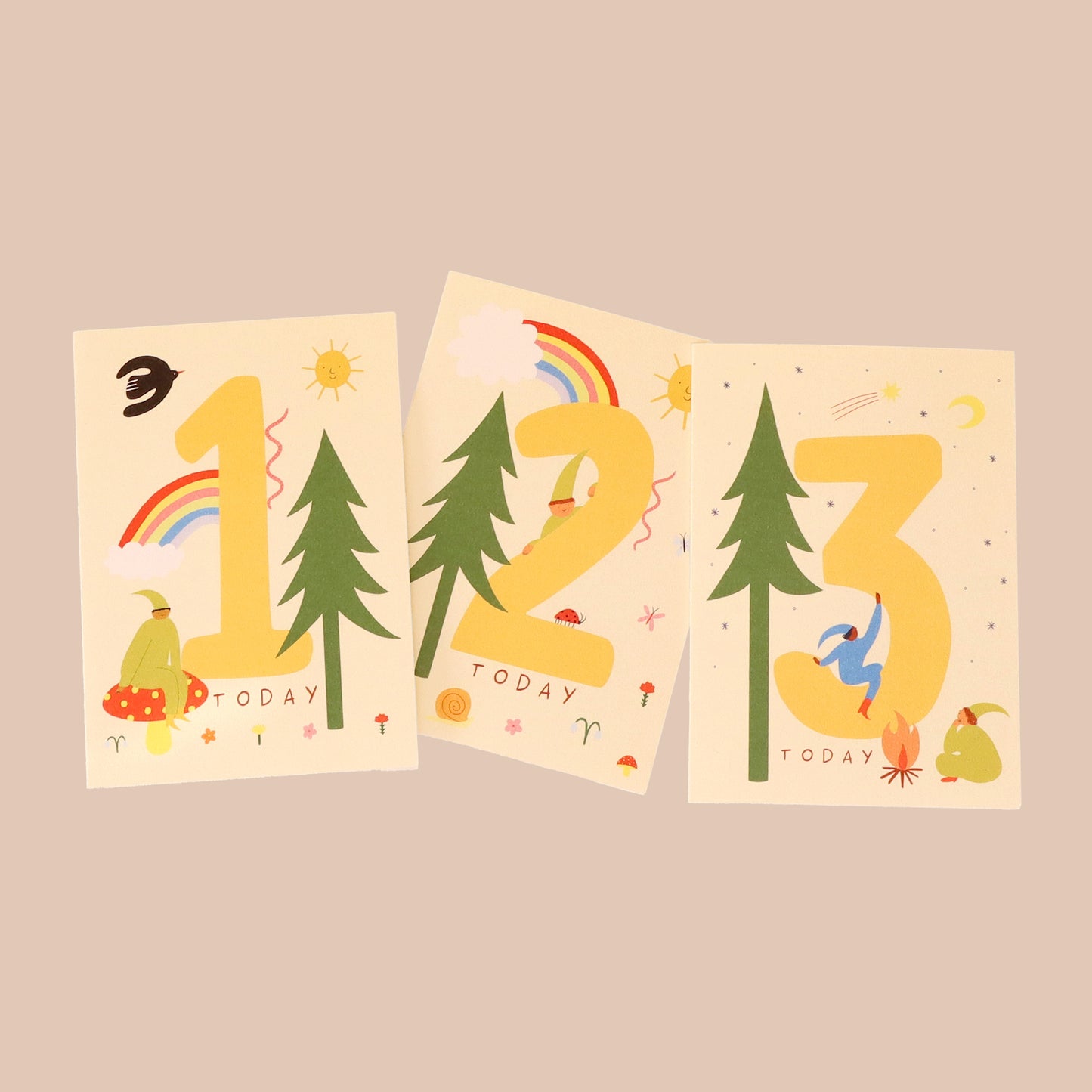 Folky Age 1 Birthday Card