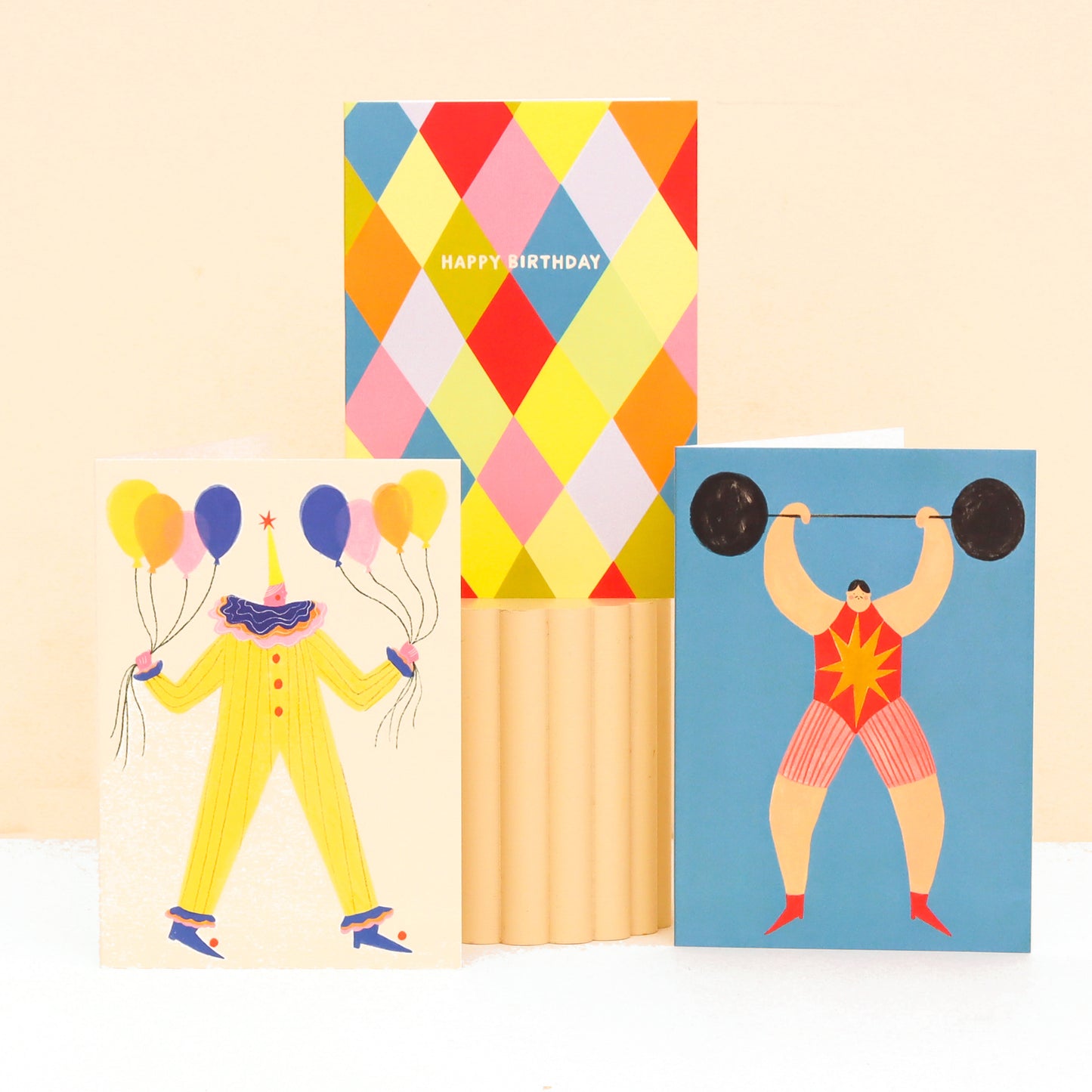 Harlequin Happy Birthday Card