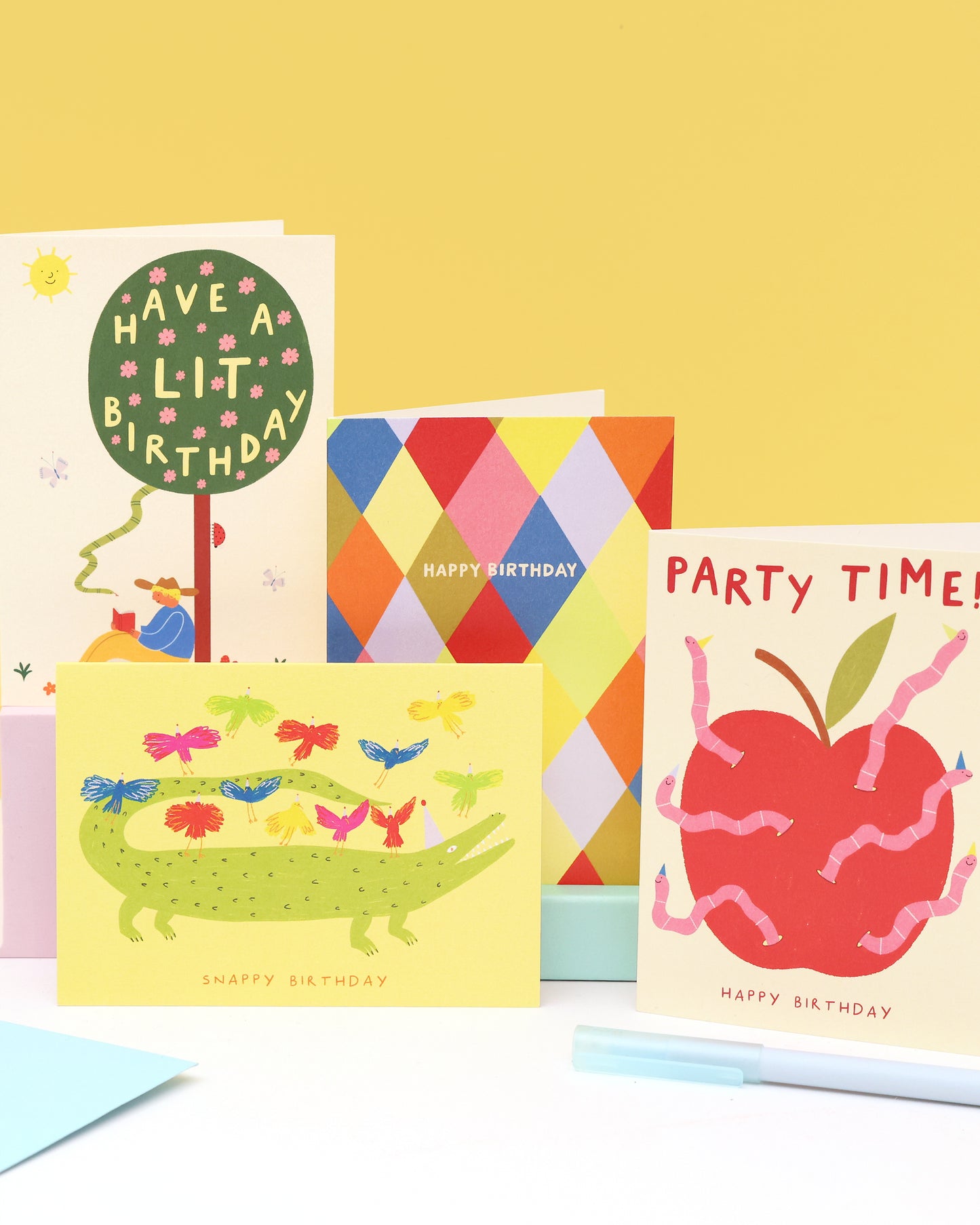 Worm Party Birthday Card