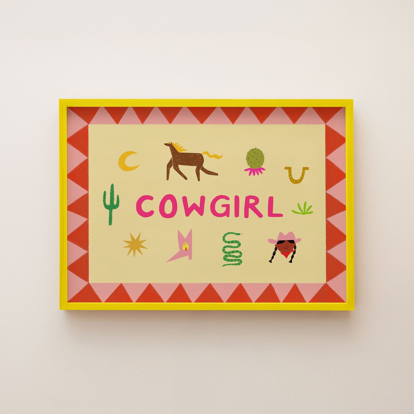 Illustrated Cowgirl Art Print