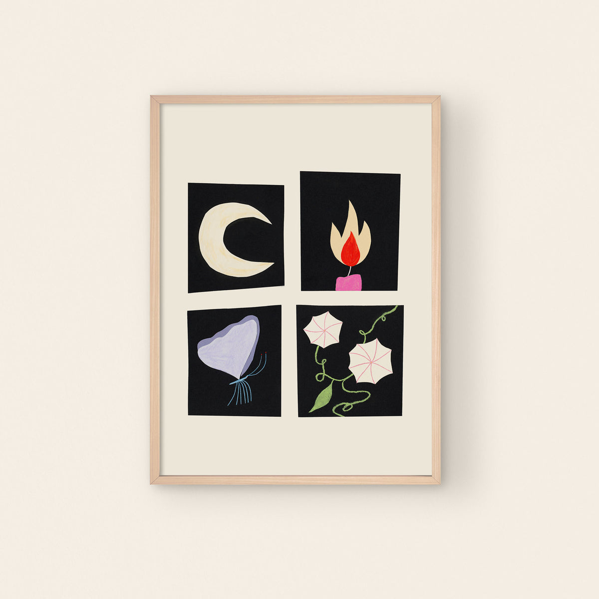 Night Time Collage Art Print A4