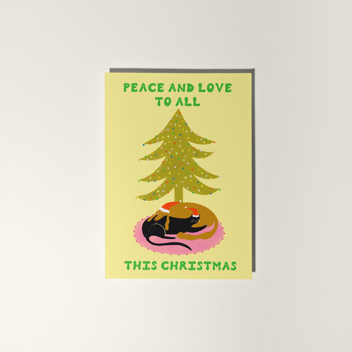 Peace And Love Christmas Card
