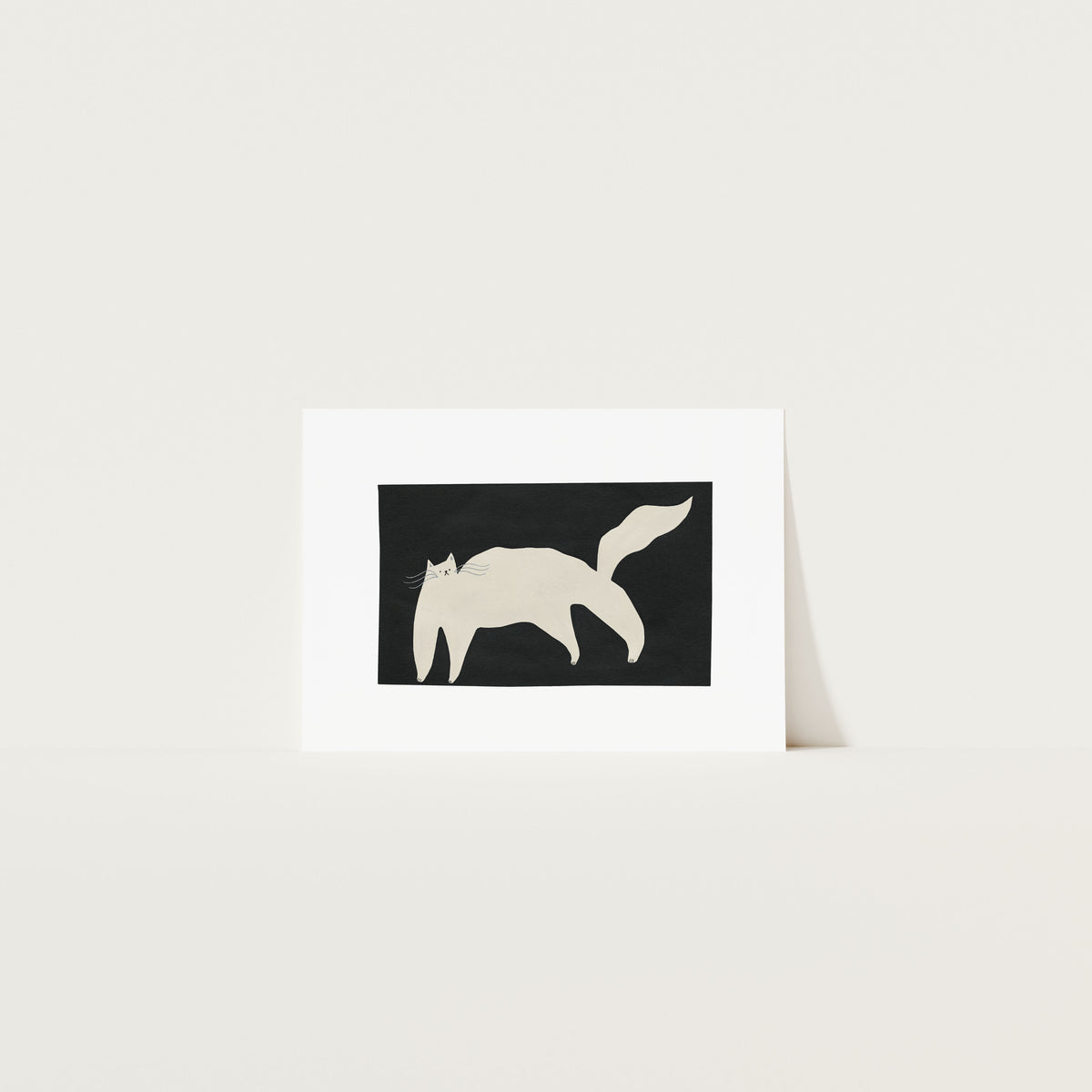 White Cat Art Print A4