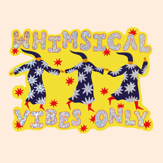 Whimsical Vibes Only Glitter Sticker image 0
