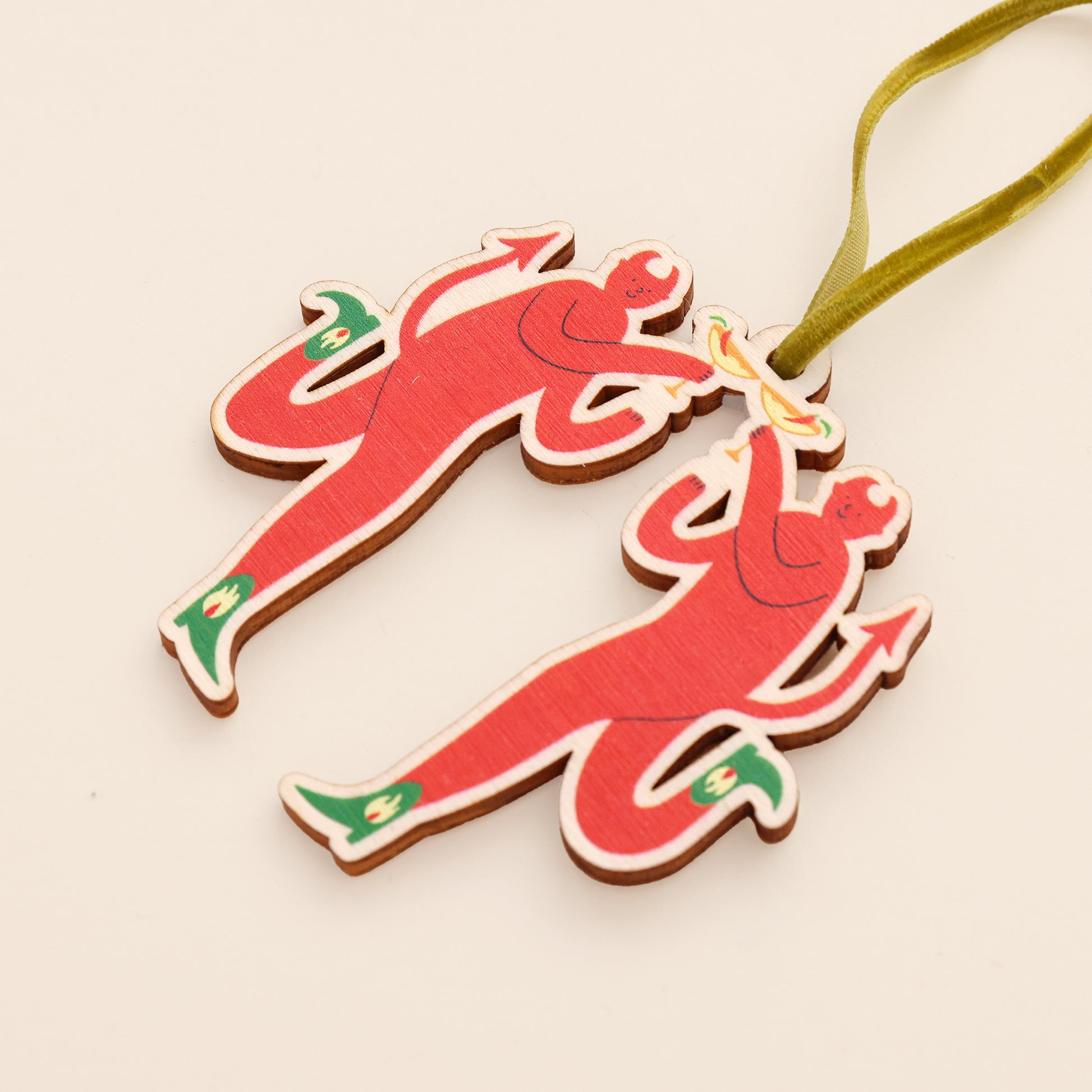 Toasting Devils Wooden Decoration image 2