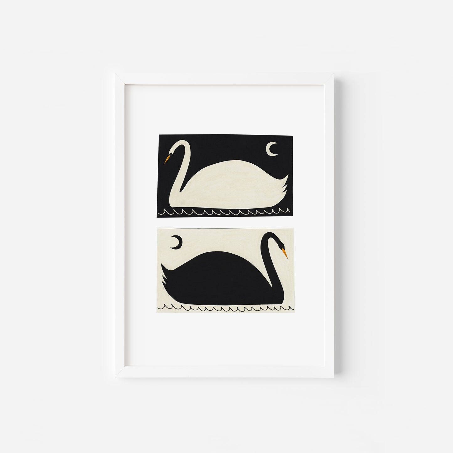 Black And White Swans Art Print image 9