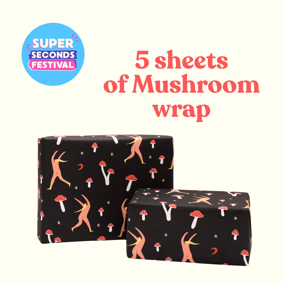 Mushroom Wrapping Paper - 5 Sheets