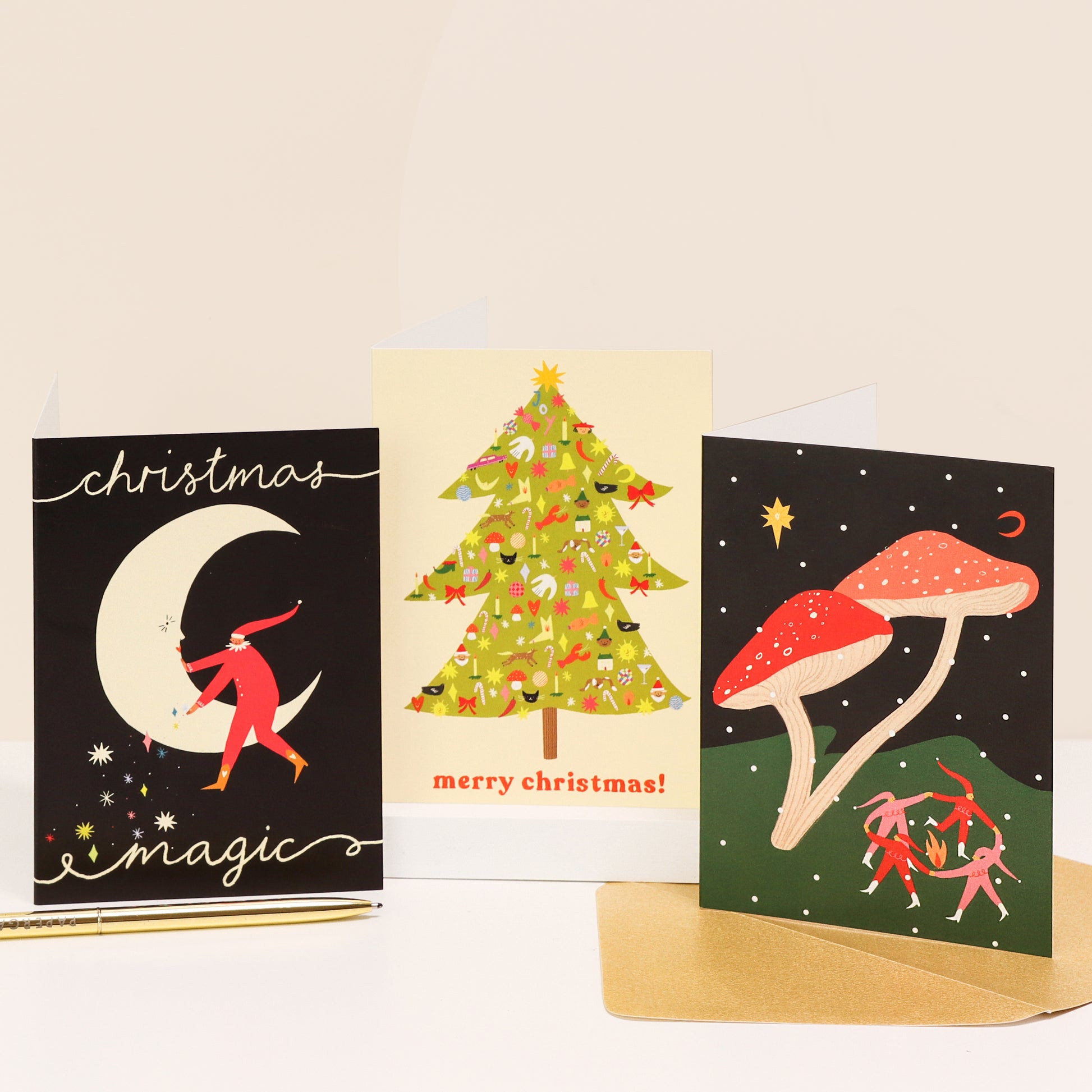 Kitsch Baubles Merry Christmas Card image 3