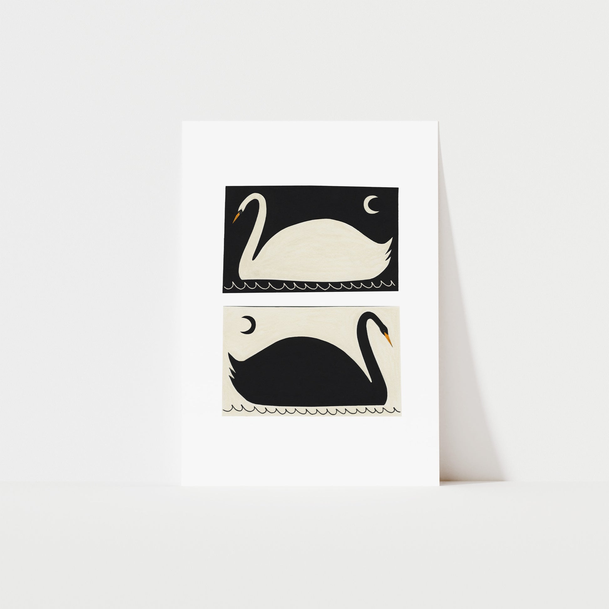 Black And White Swans Art Print image 0