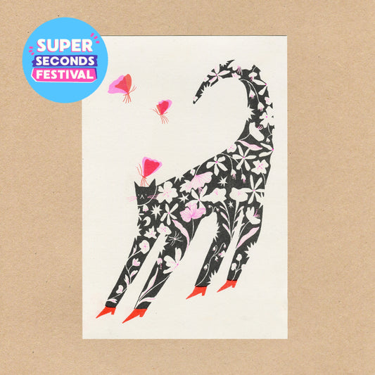 Risograph Black Cat Print