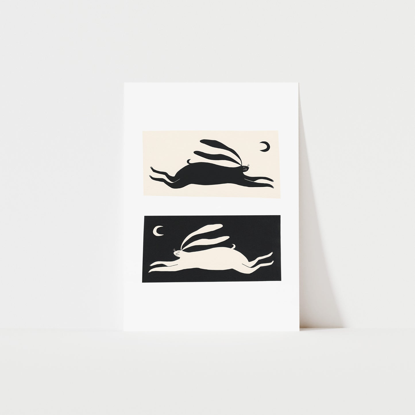 Black And White Rabbit Art Print image 0