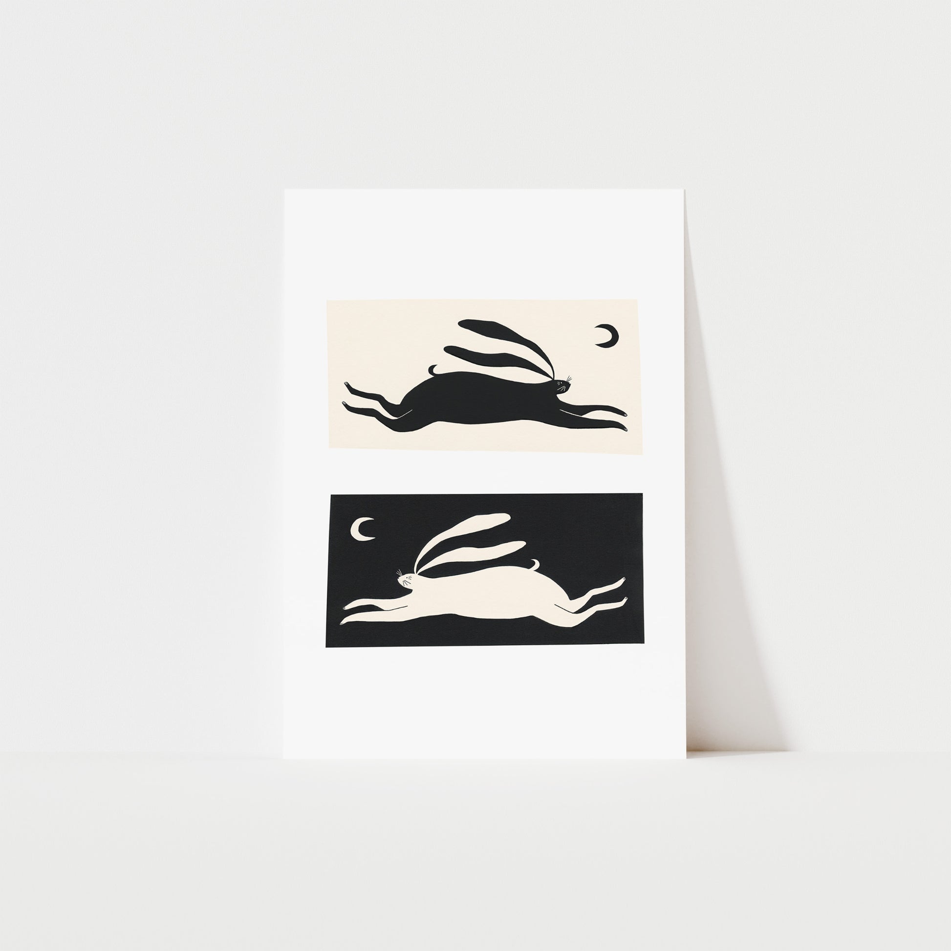 Black And White Rabbit Art Print image 0