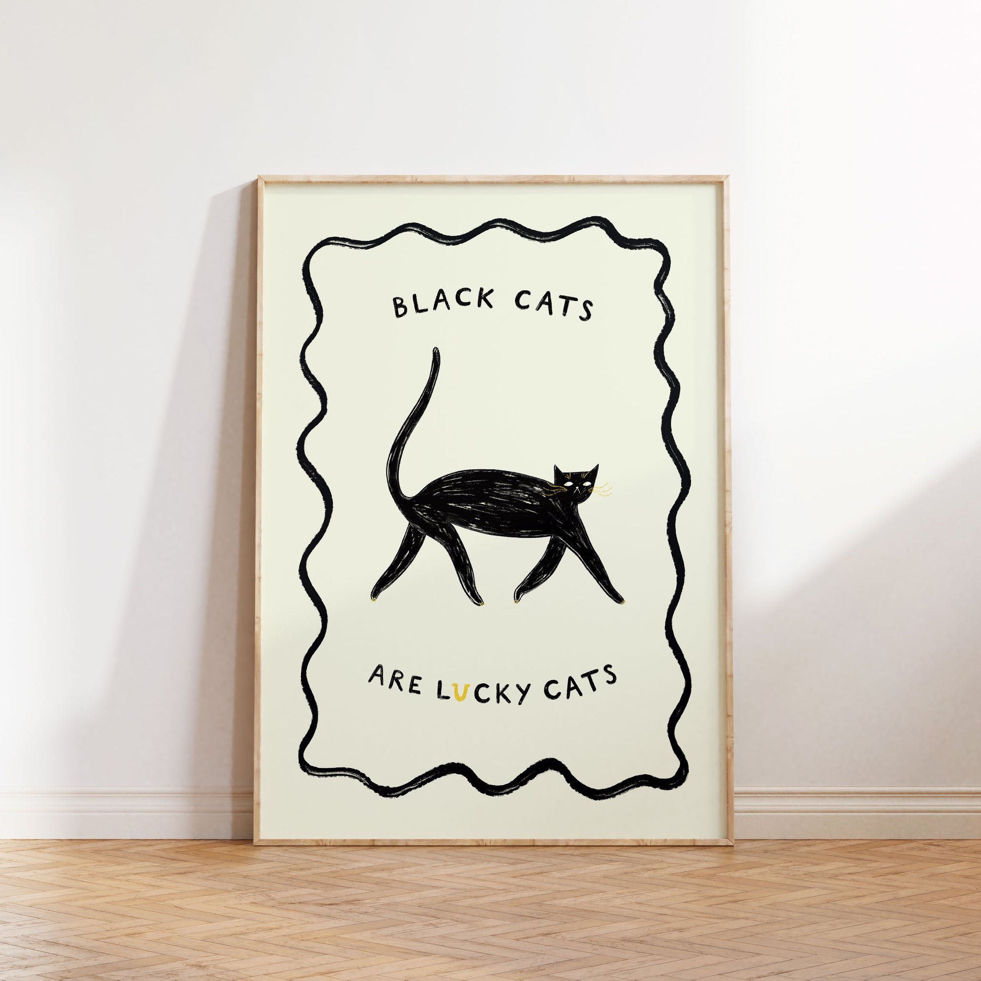Black Cats Are Lucky Cats Art Print image 2