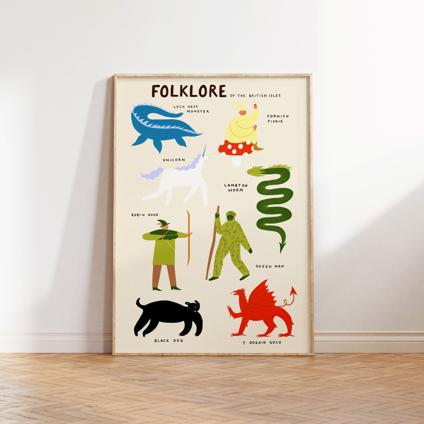 British Isles Folklore Creatures Art Print image 1
