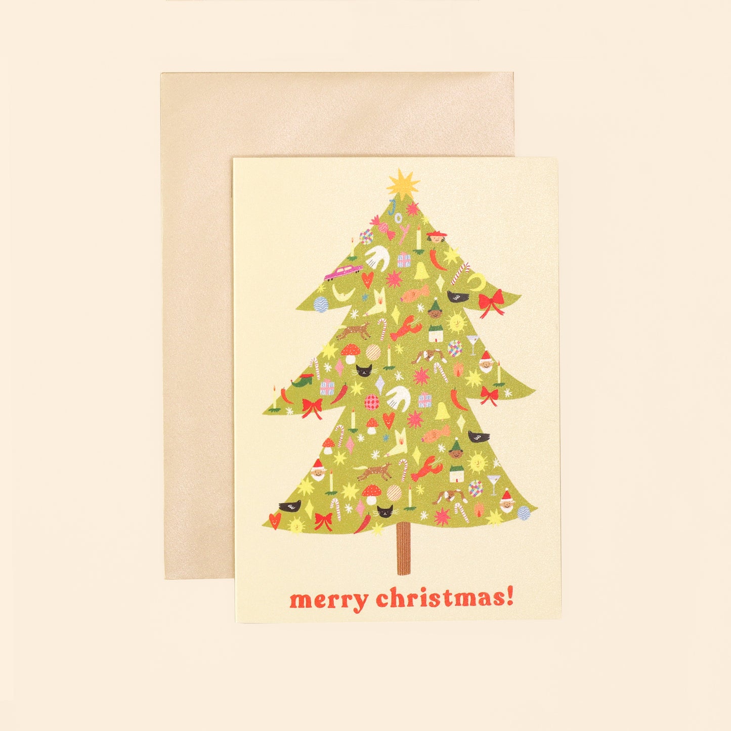 Kitsch Baubles Merry Christmas Card image 0