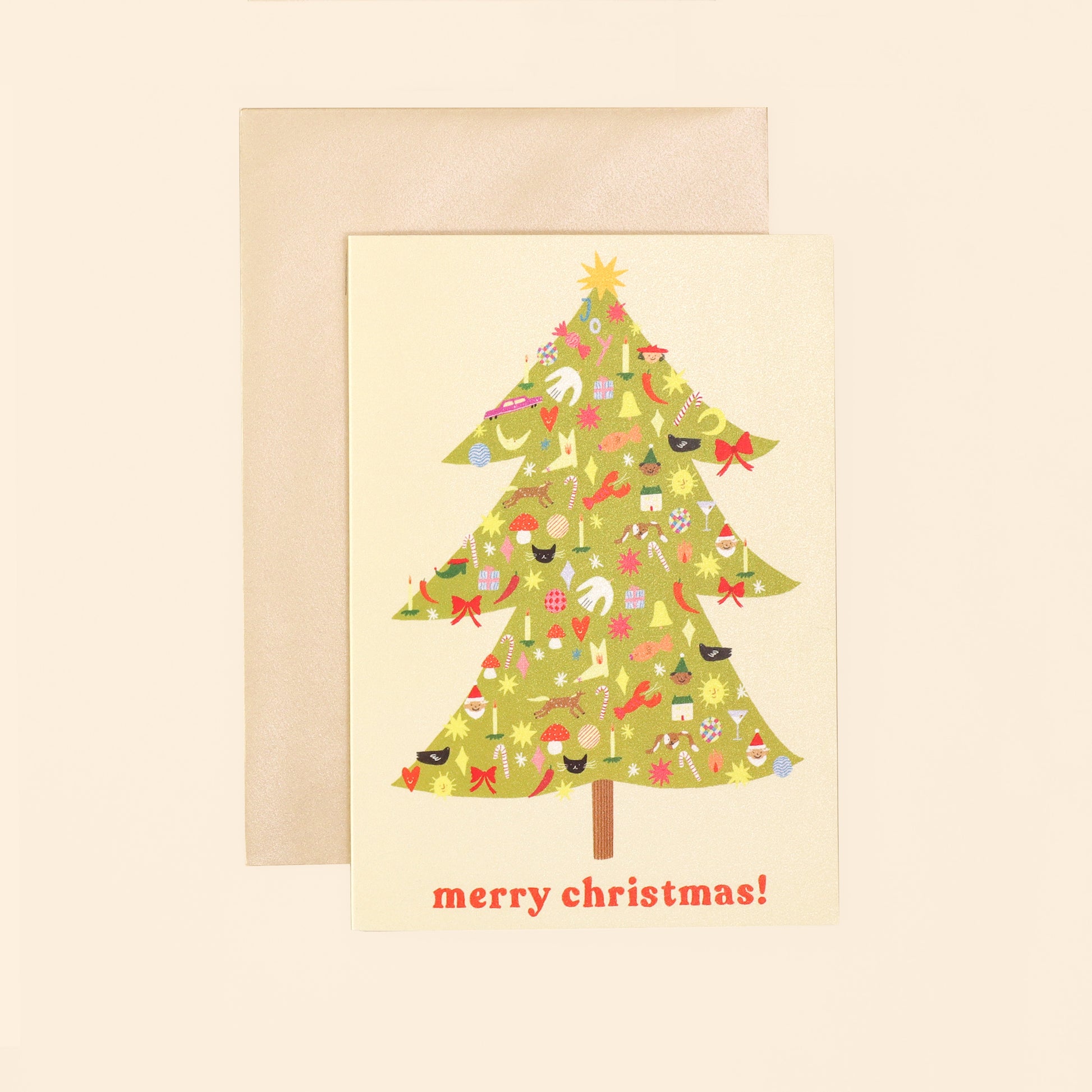 Kitsch Baubles Merry Christmas Card image 0