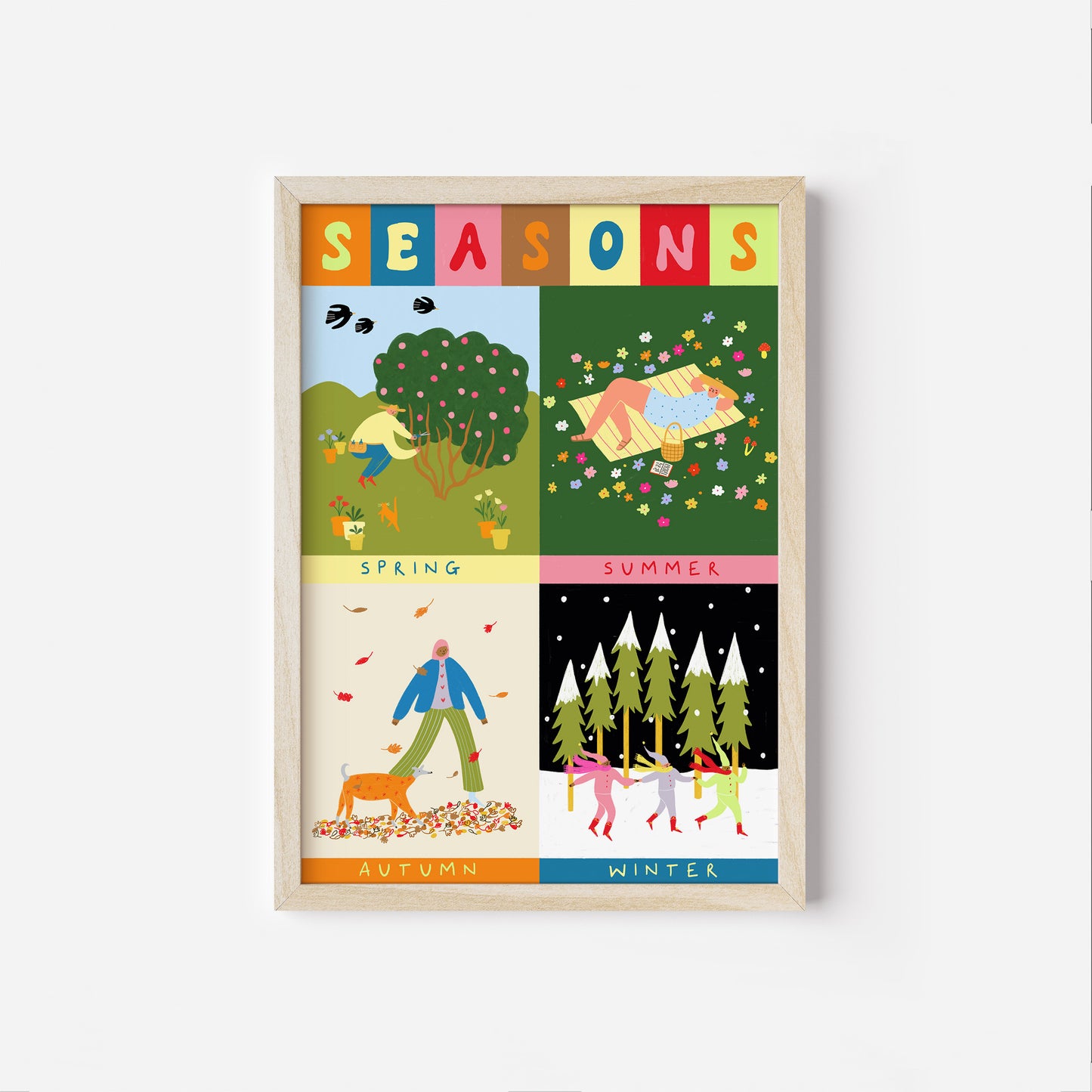 Folky Seasons Educational Art Print image 3