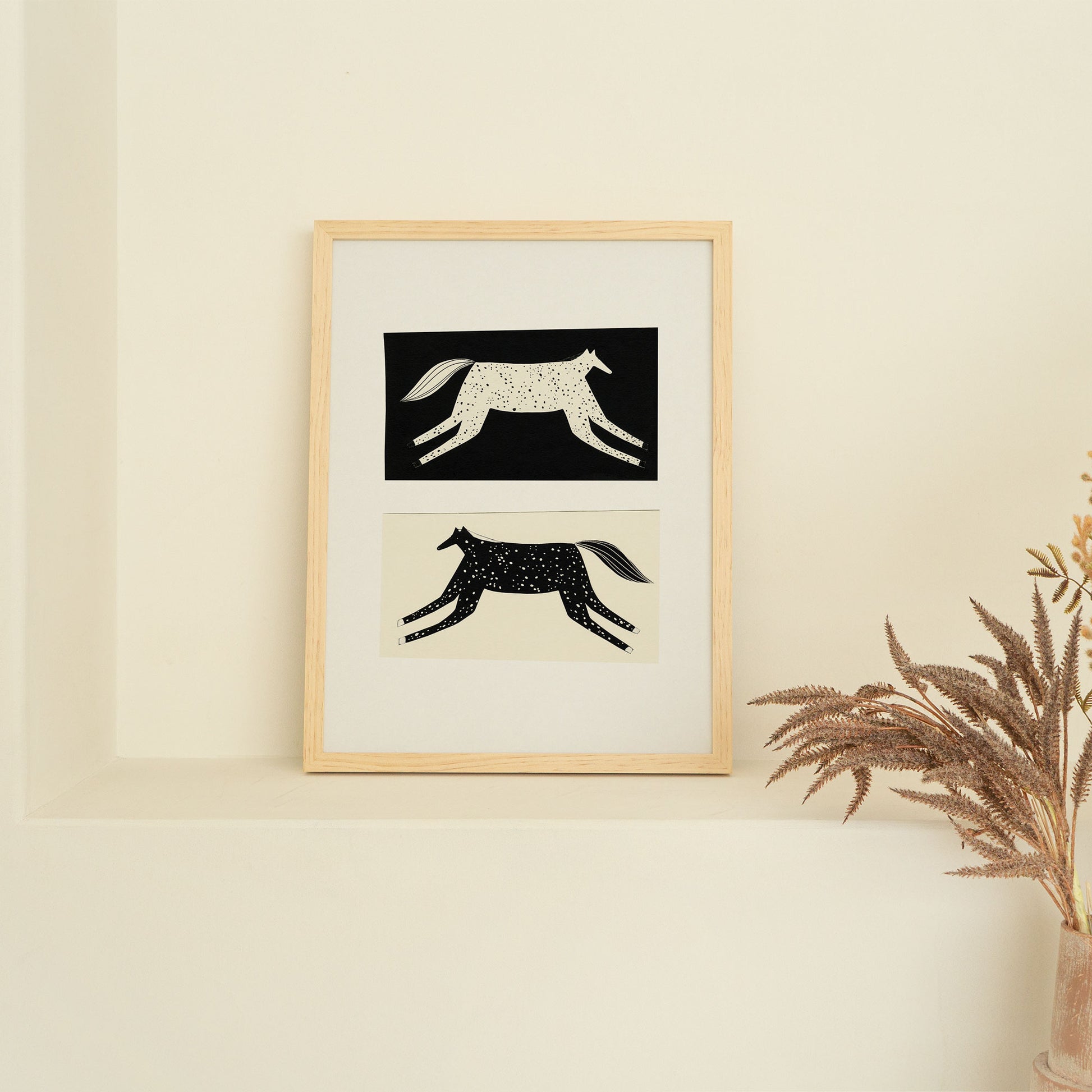 Black And White Horse Art Print image 2