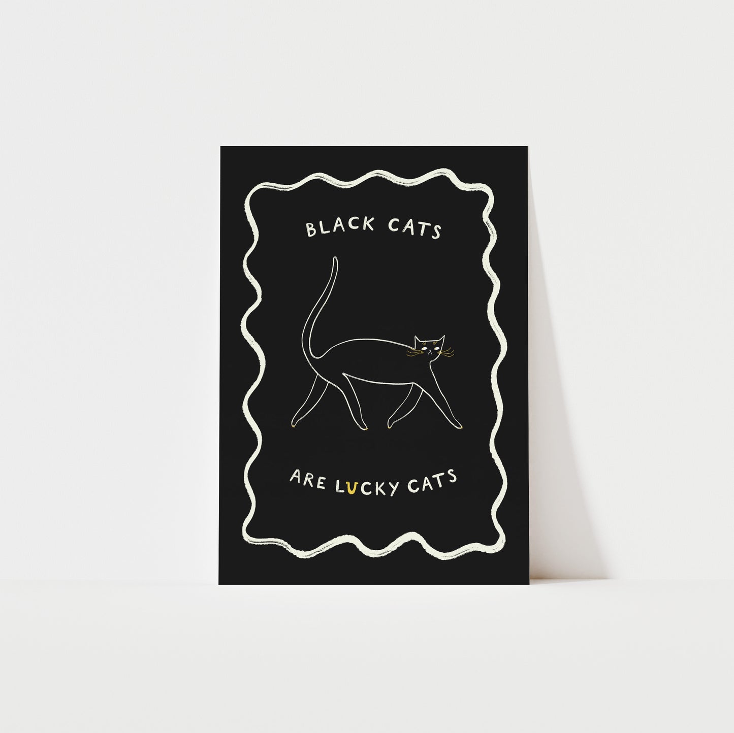 Black Cats Are Lucky Cats Art Print image 1