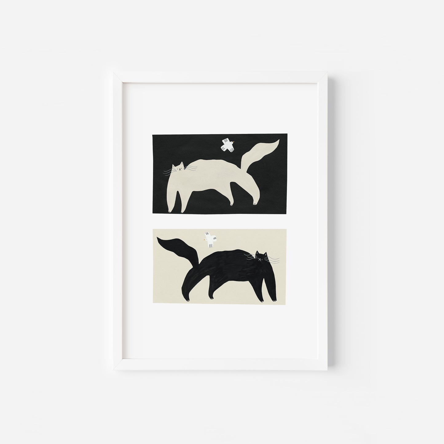 Black And White Cats Art Print image 9