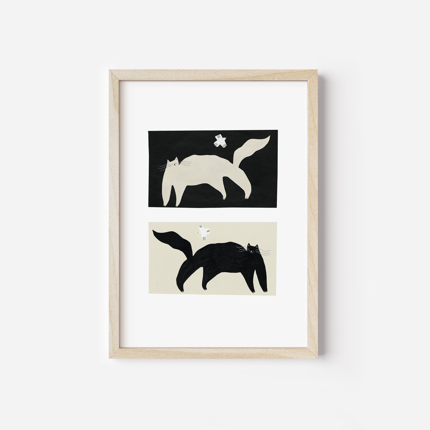 Black And White Cats Art Print image 7