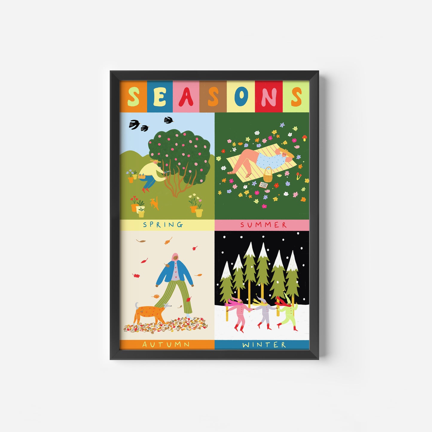 Folky Seasons Educational Art Print image 2