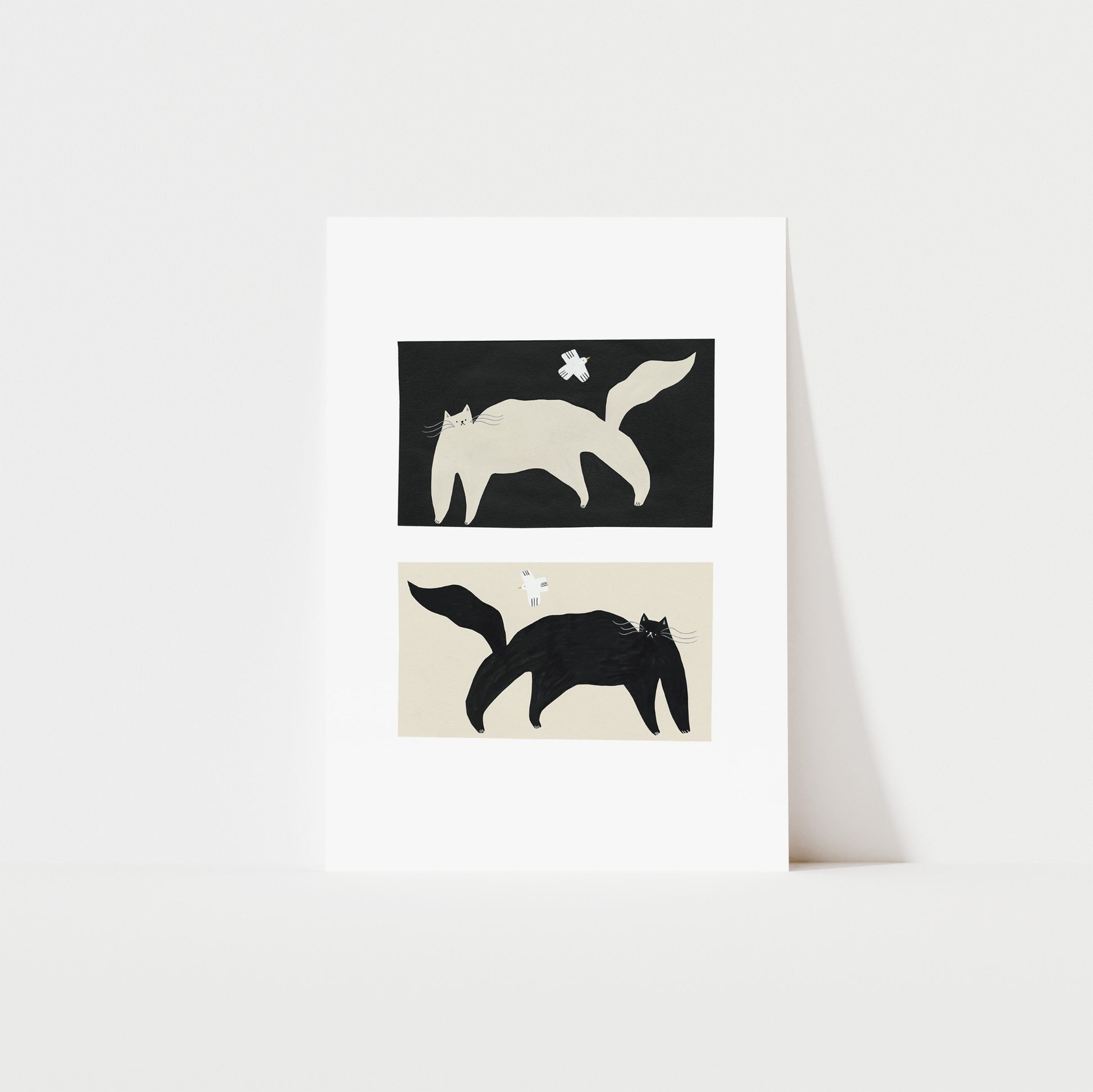 Black And White Cats Art Print image 0