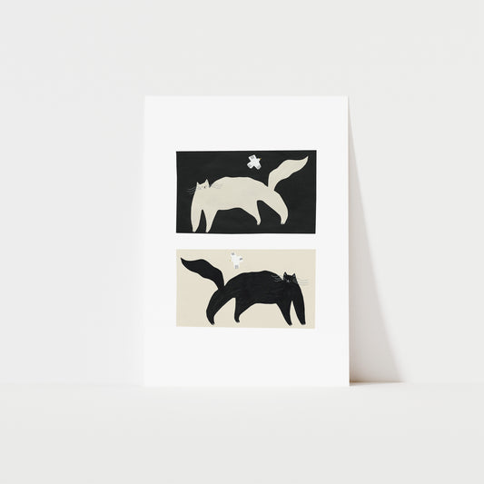 Black And White Cats Art Print image 0