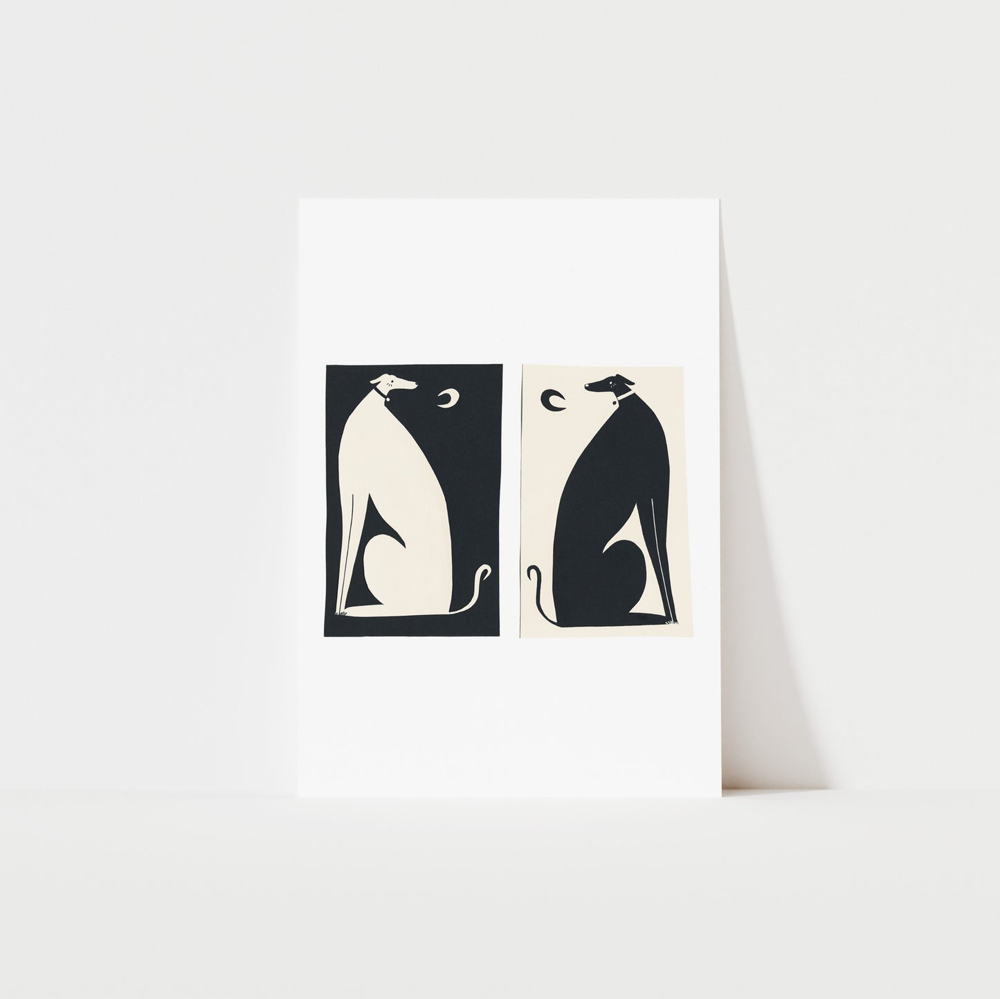 Black And White Dogs Art Print image 0
