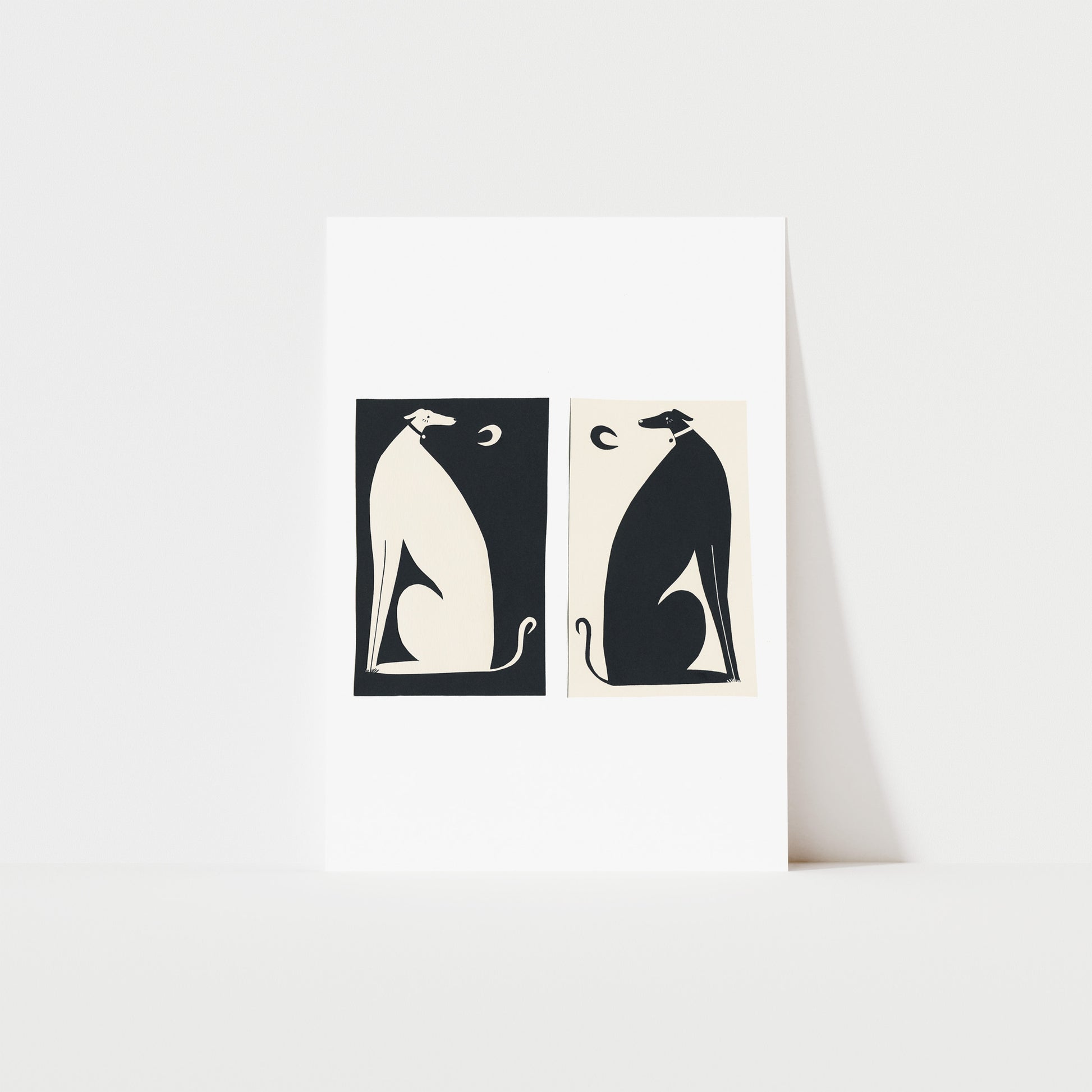 Black And White Dogs Art Print image 0