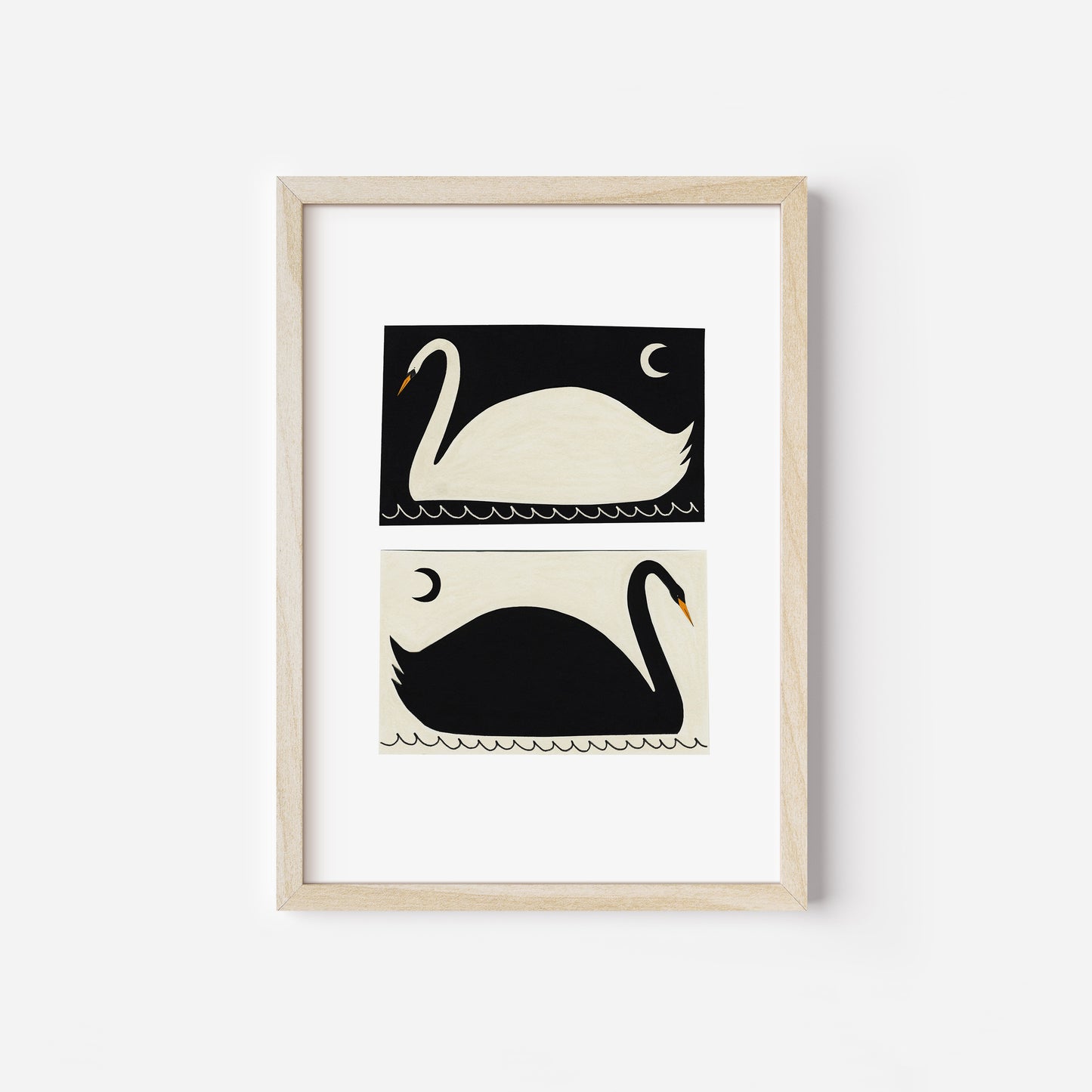 Black And White Swans Art Print image 7