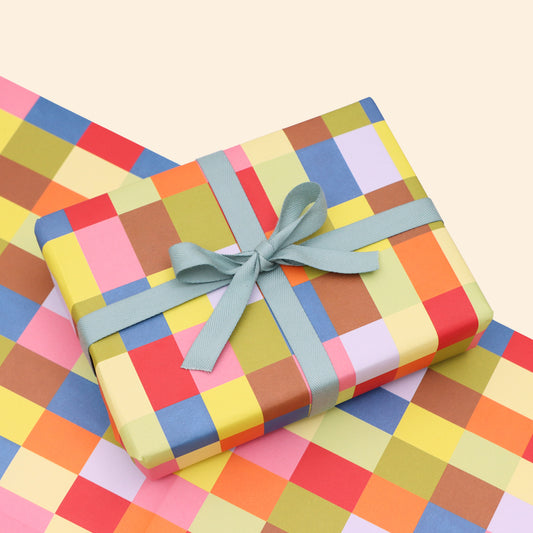 Colourful Squares Wrapping Paper Sheets image 0