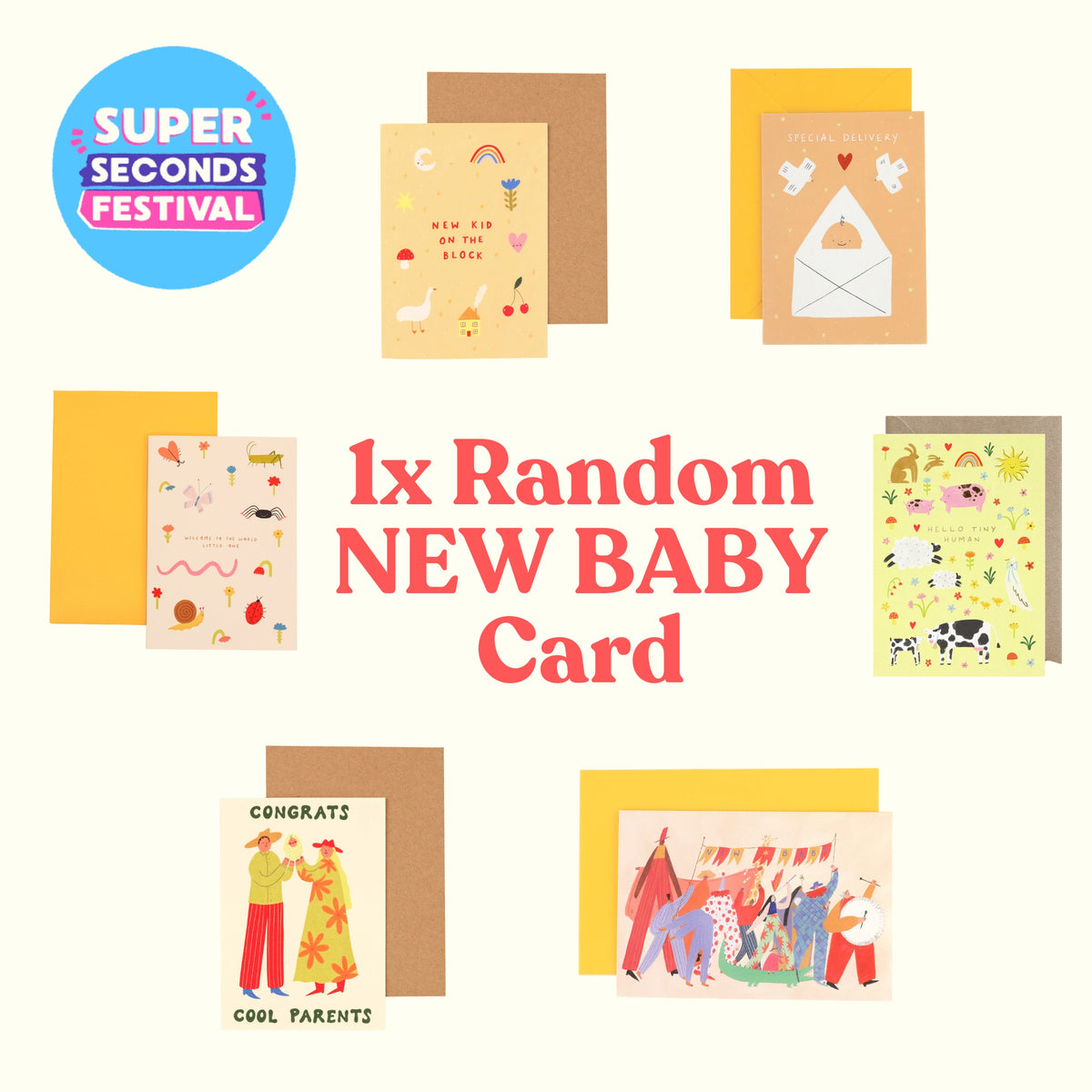 x1 Random New Baby Card