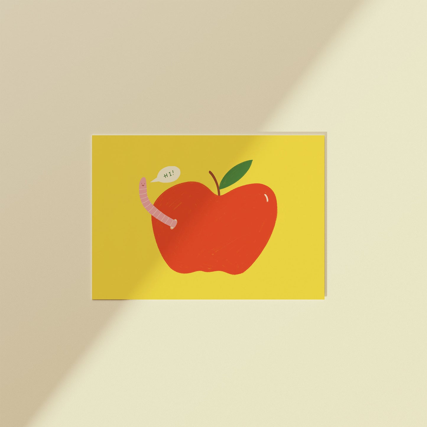 Worm In Apple Postcard Print image 4