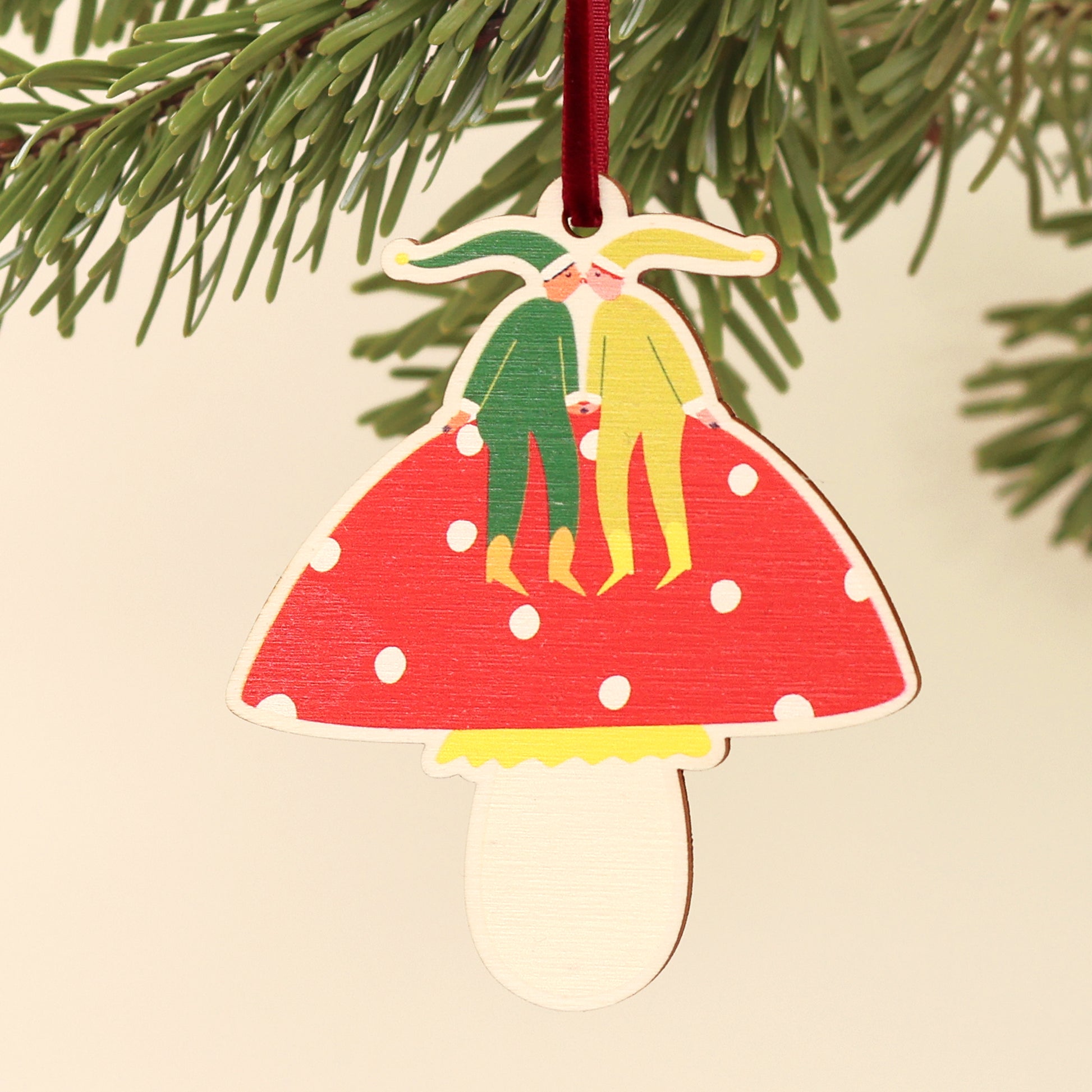 Kissing Elves Christmas Tree Decoration image 1
