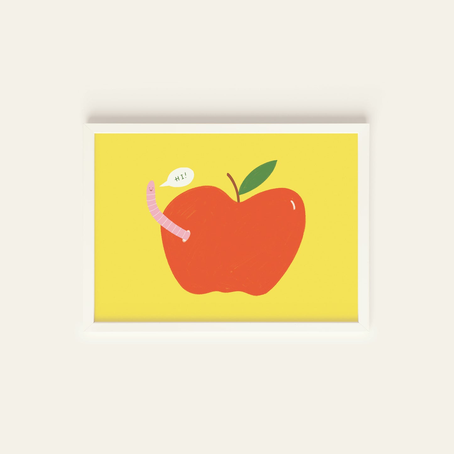 Worm In Apple Postcard Print image 2