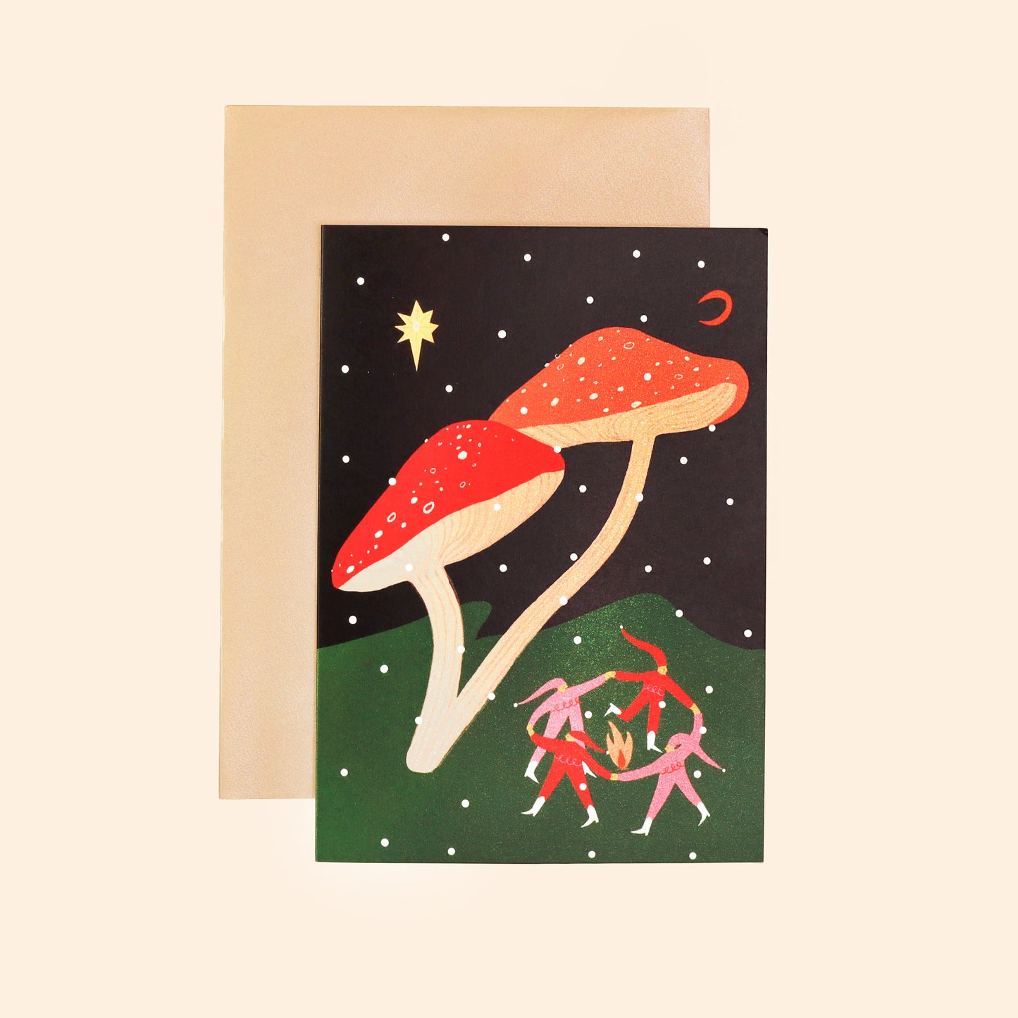 Folky Elves Christmas Card image 1