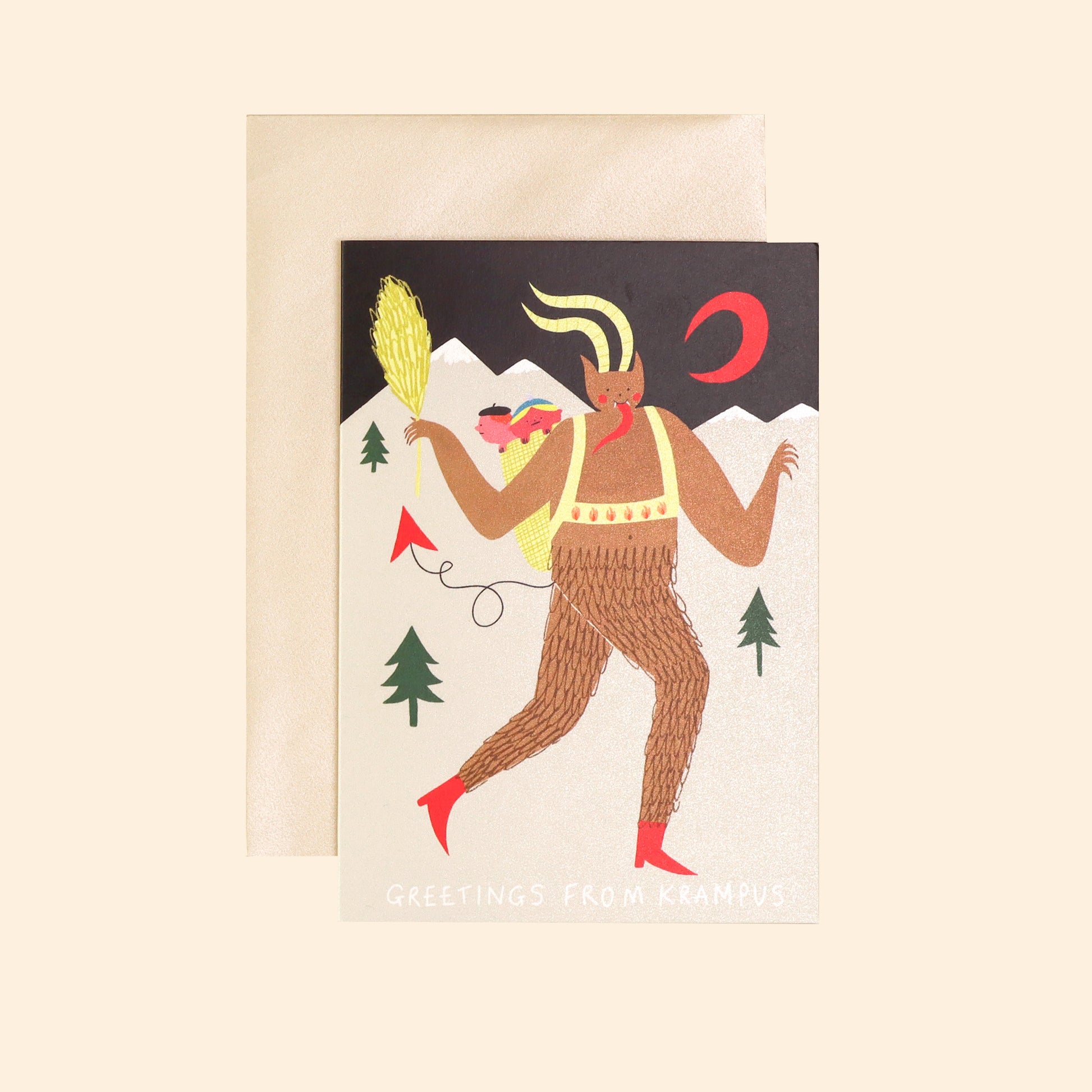 Greetings From Krampus Christmas Card image 1