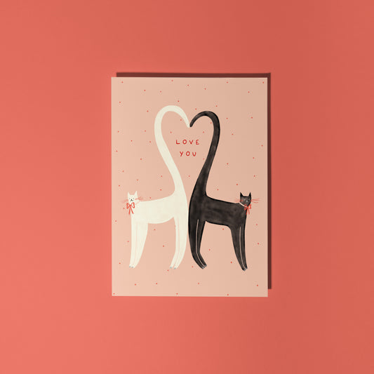 Heart Tails Cats Love Card image 0