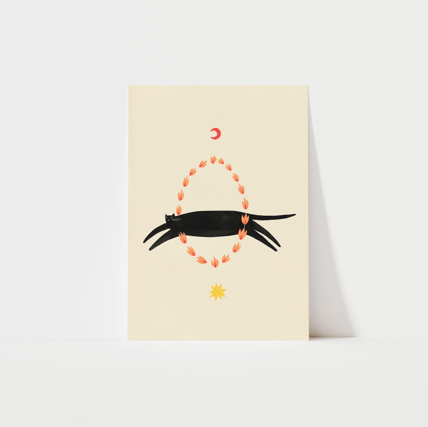 Fiery Circus Cat Art Print image 0