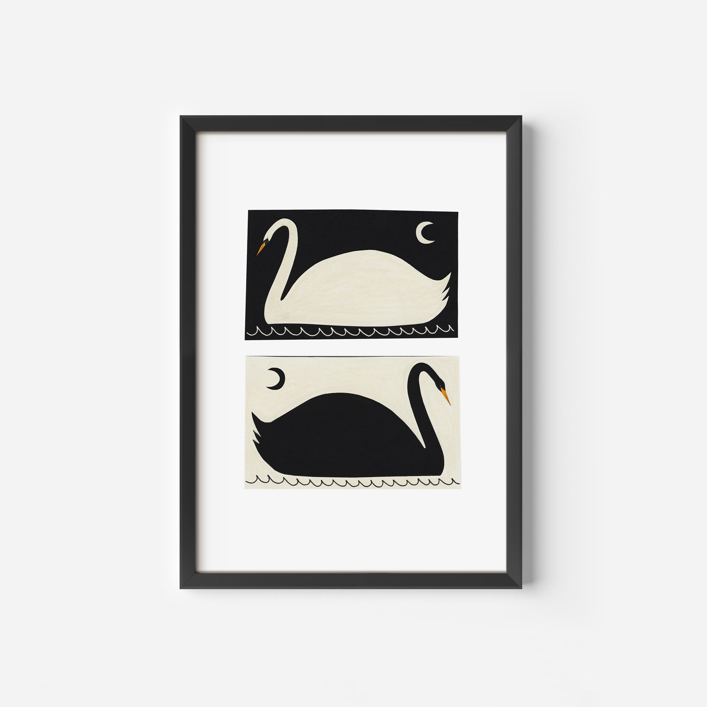 Black And White Swans Art Print image 8
