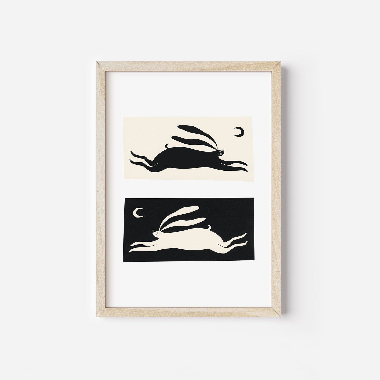 Black And White Rabbit Art Print image 7