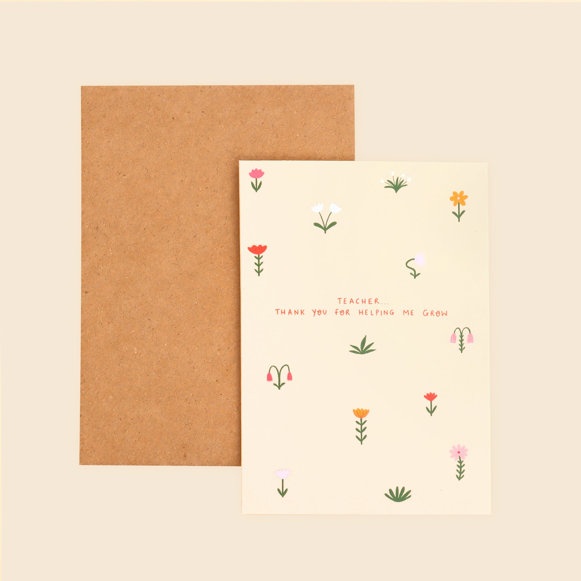 Floral Thank You Teacher Card image 0