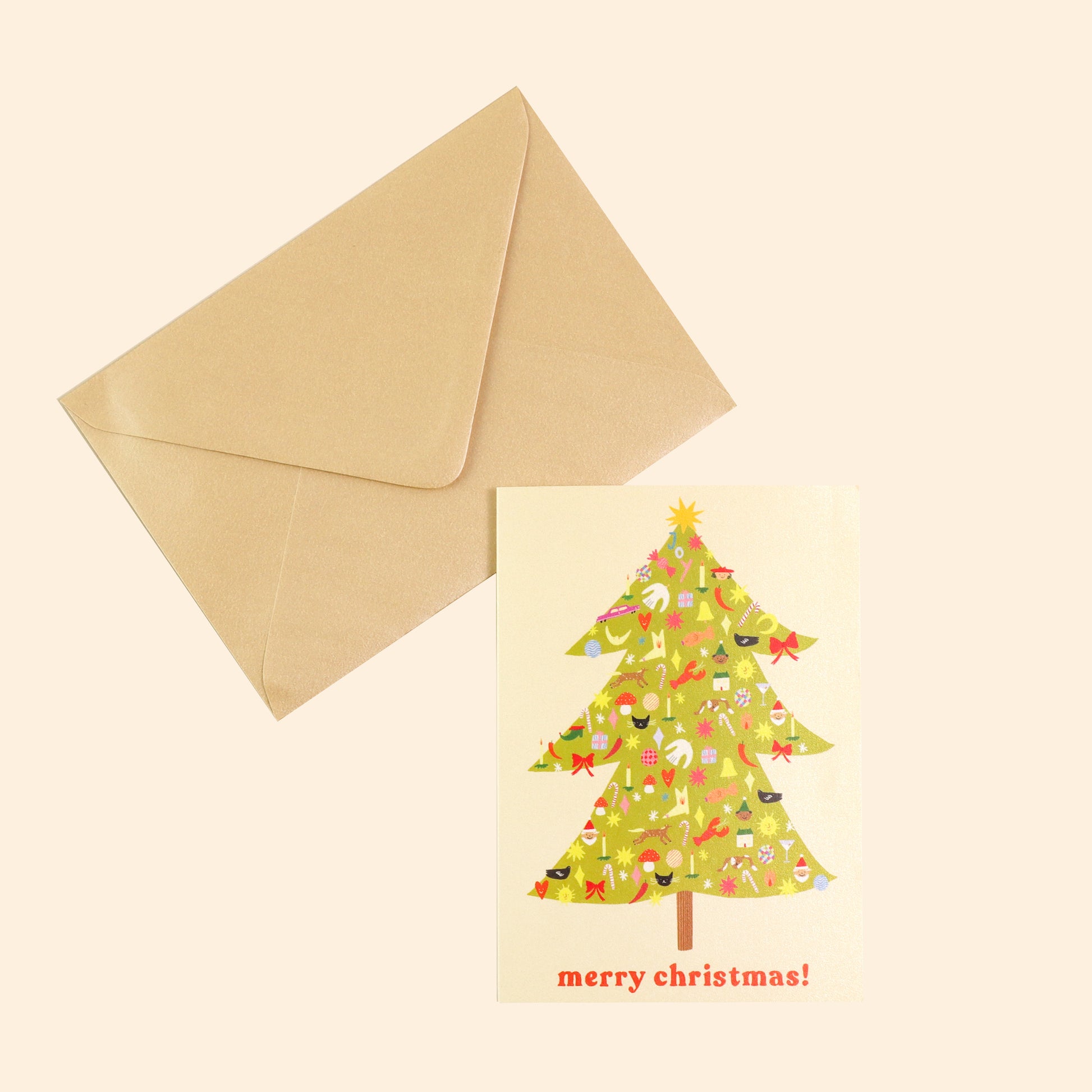 Kitsch Baubles Merry Christmas Card image 1