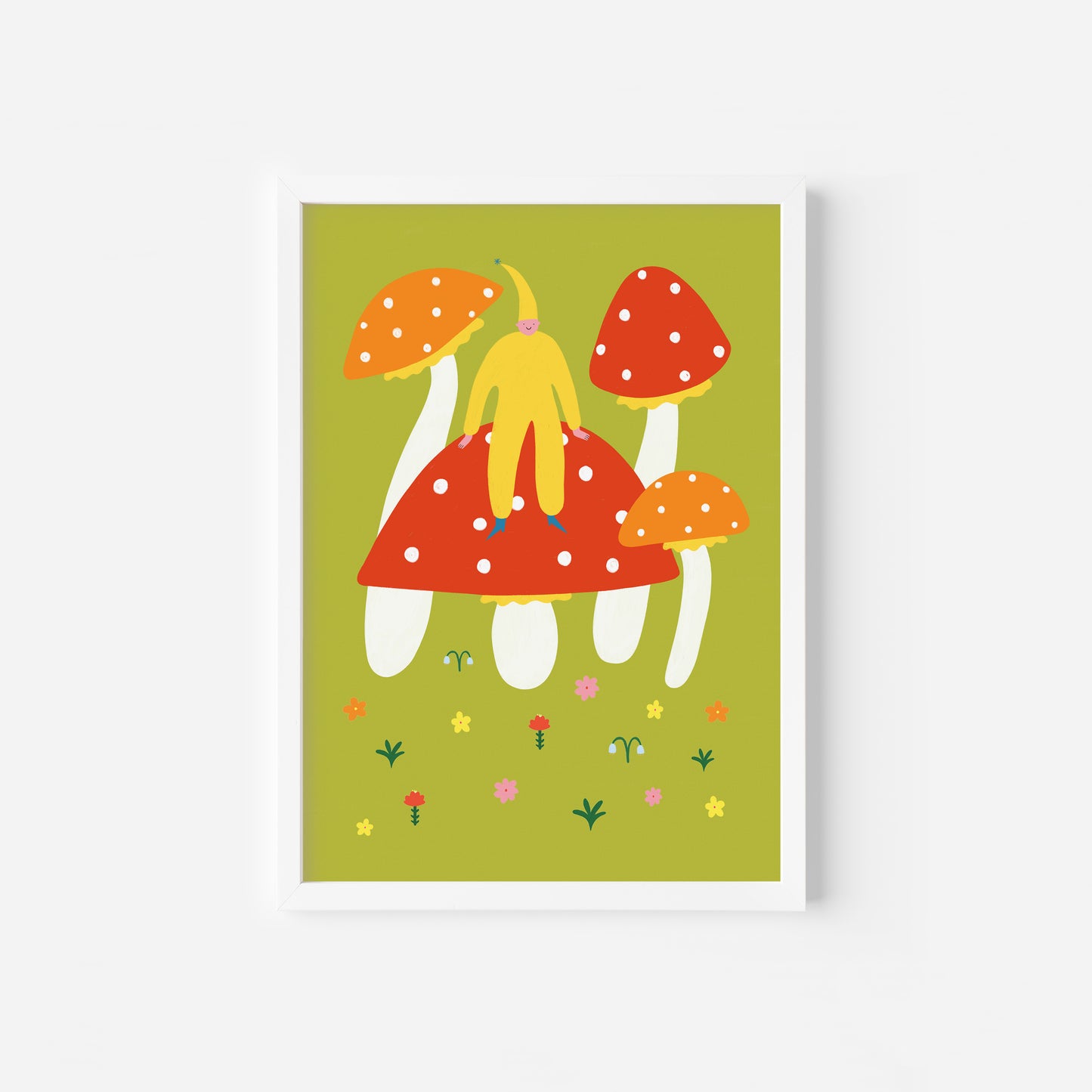 Folky Pixie Toadstool Art Print image 2