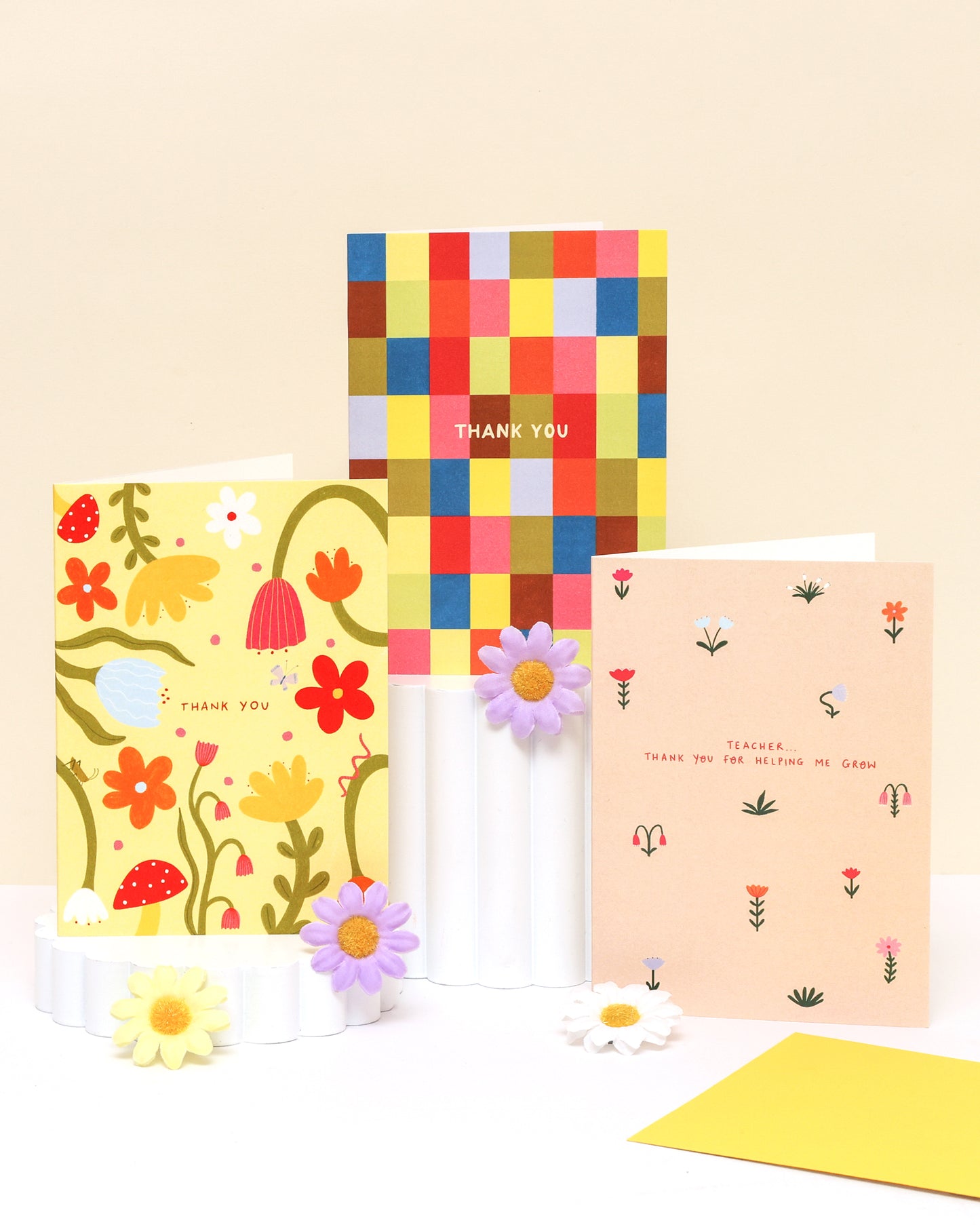 Colourful Squares Thank You Card