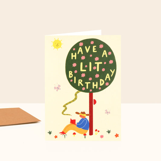 Bookish Lit Birthday Card