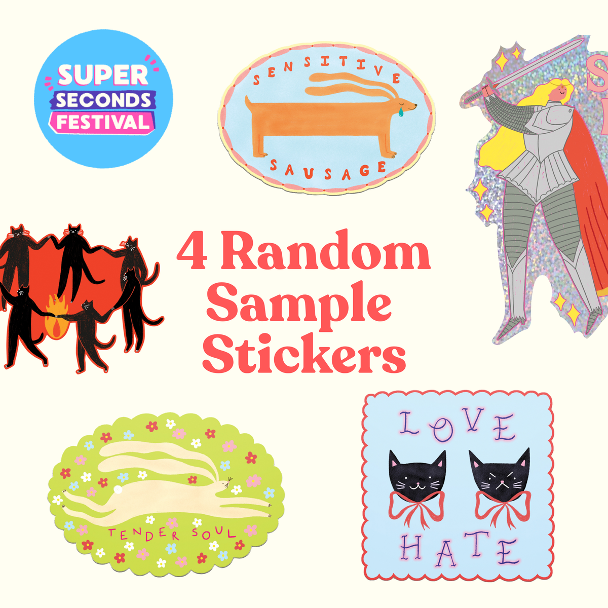 4x Random Sample Sticker