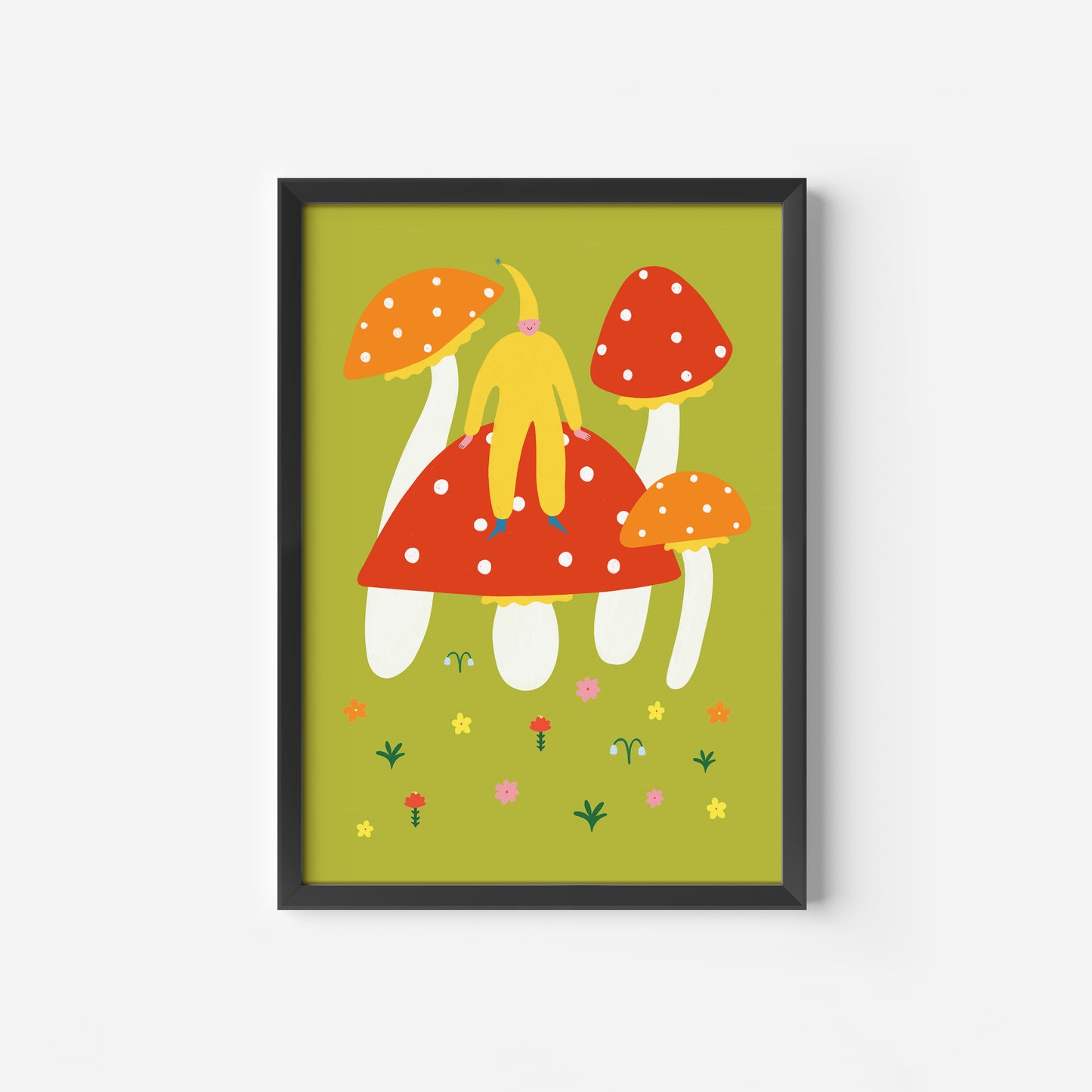 Folky Pixie Toadstool Art Print image 1