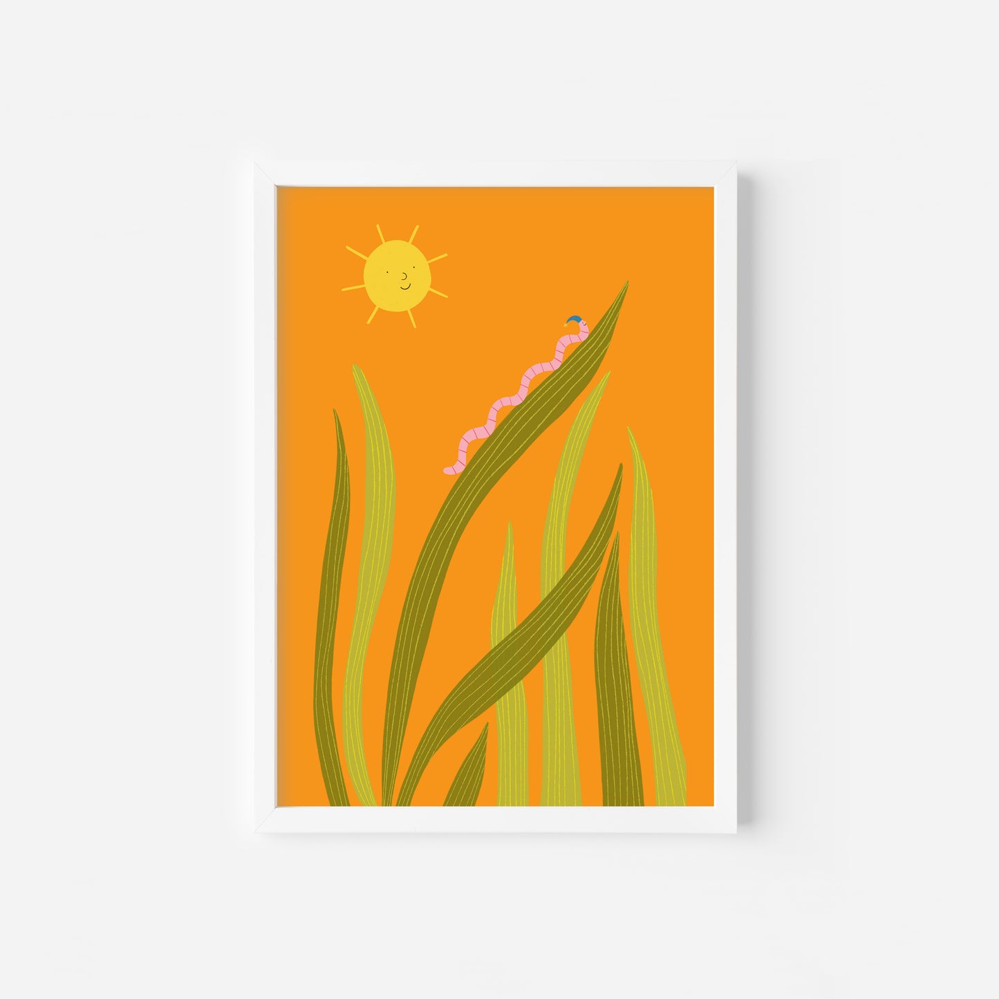 Folky Worm Art Print image 1